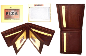 Lot of 2 Leather men's Bifold wallet Tan Billfold wallet 9 Card 3 ID New in Box