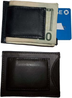 Lot of 2 Leather money Clip, Money holder, Black/Brown money clip card case bnwt - Image 13