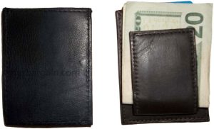 Lot of 2 Leather money Clip, Money holder, Black/Brown money clip card case bnwt - Image 4
