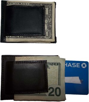 Lot of 2 Leather money Clip, Money holder, Black/Brown money clip card case bnwt - Image 6