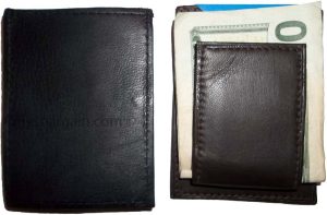 Lot of 2 Leather money Clip, Money holder, Black/Brown money clip card case bnwt - Image 7
