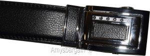 Lot of 2 Men's Belt Black Leather Automatic lock belt Up to 44 inches Dress belt - Image 12
