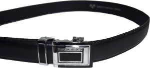 Lot of 2 Men's Belt Black Leather Automatic lock belt Up to 44 inches Dress belt - Image 3
