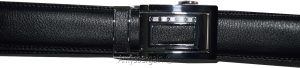 Lot of 2 Men's Belt Black Leather Automatic lock belt Up to 44 inches Dress belt - Image 5