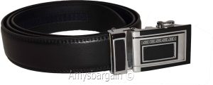 Lot of 2 Men's Belt Black Leather Automatic lock belt Up to 44 inches Dress belt - Image 7