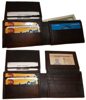 Lot of 2. Men's Wallet. Leather Billfold Wallet 12 Credit card Holder 2ID Bifold - Image 3