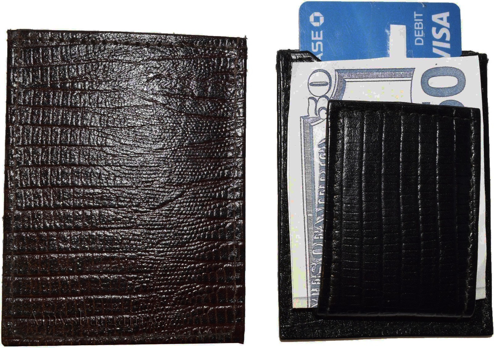 Lot of 2 New Lizard skin printed leather money clip new Unbranded money clip - Image 8