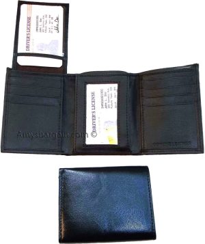 Lot of 2 New Trifold Leather Man’s wallet 2 ID 2 bill slots Black 6 card wallet - Image 5
