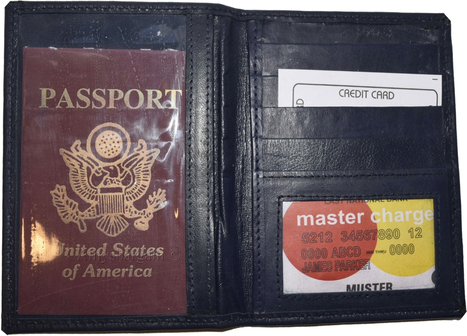 Lot of 2. New USA Leather Passport Case, Wallet with Card Space. Genuine leather - Image 7