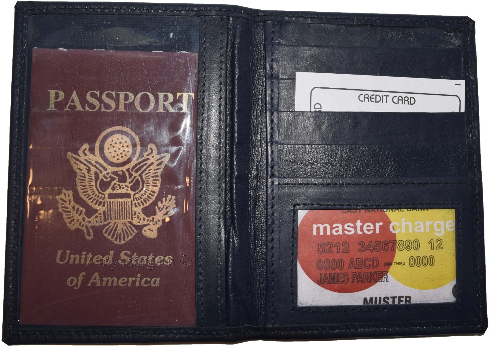 Lot of 2. New USA Leather Passport Case, Wallet with Card Space. Genuine leather - Image 11