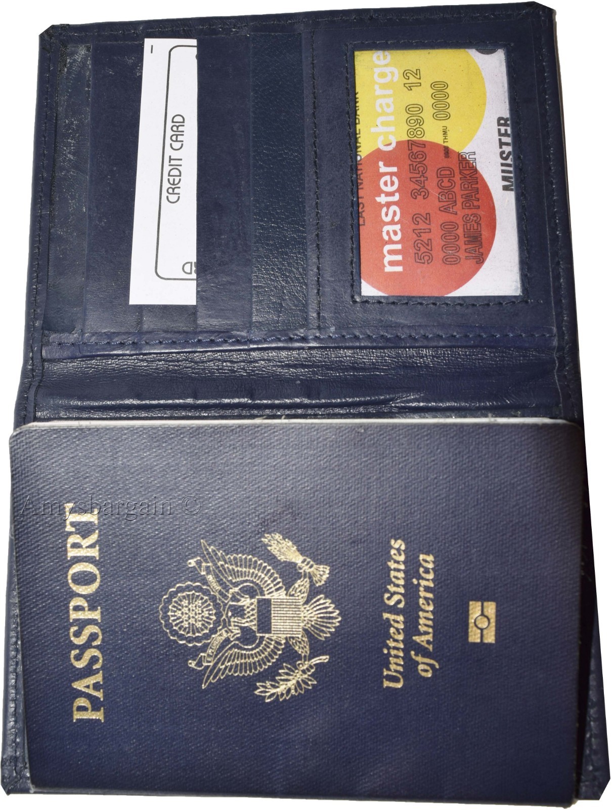 Lot of 2. New USA Leather Passport Case, Wallet with Card Space. Genuine leather - Image 10