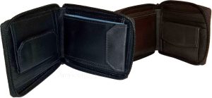 Lot of 2 New Zip around men's Leather wallets 1 Block 1 Brown Zip man's Bi fold - Image 3