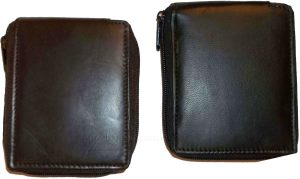 Lot of 2 New Zip around men's Leather wallets 1 Block 1 Brown Zip man's Bi fold - Image 5