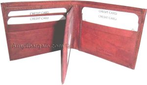 Lot of 2 New men's leather billfold wallet 9 credit card slots ID Bifold BN #67 - Image 11