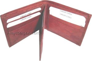 Lot of 2 New men's leather billfold wallet 9 credit card slots ID Bifold BN #67 - Image 3