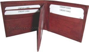 Lot of 2 New men's leather billfold wallet 9 credit card slots ID Bifold BN #67 - Image 5