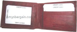 Lot of 2 New men's leather billfold wallet 9 credit card slots ID Bifold BN #67 - Image 10