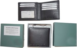 Lot of 2 RFID Men's Hipster wallet Genuine Leather Bifold 17 Card 2ID New in Box - Image 3