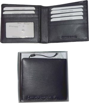 Lot of 2 RFID Men's Hipster wallet Genuine Leather Bifold 17 Card 2ID New in Box - Image 4