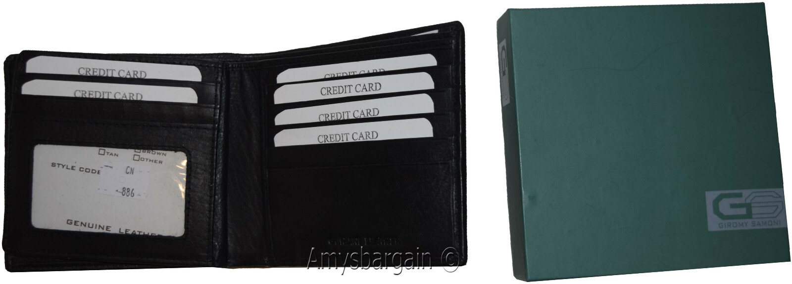 Lot of 2 RFID Men's Hipster wallet Genuine Leather Bifold 17 Card 2ID New in Box - Image 6