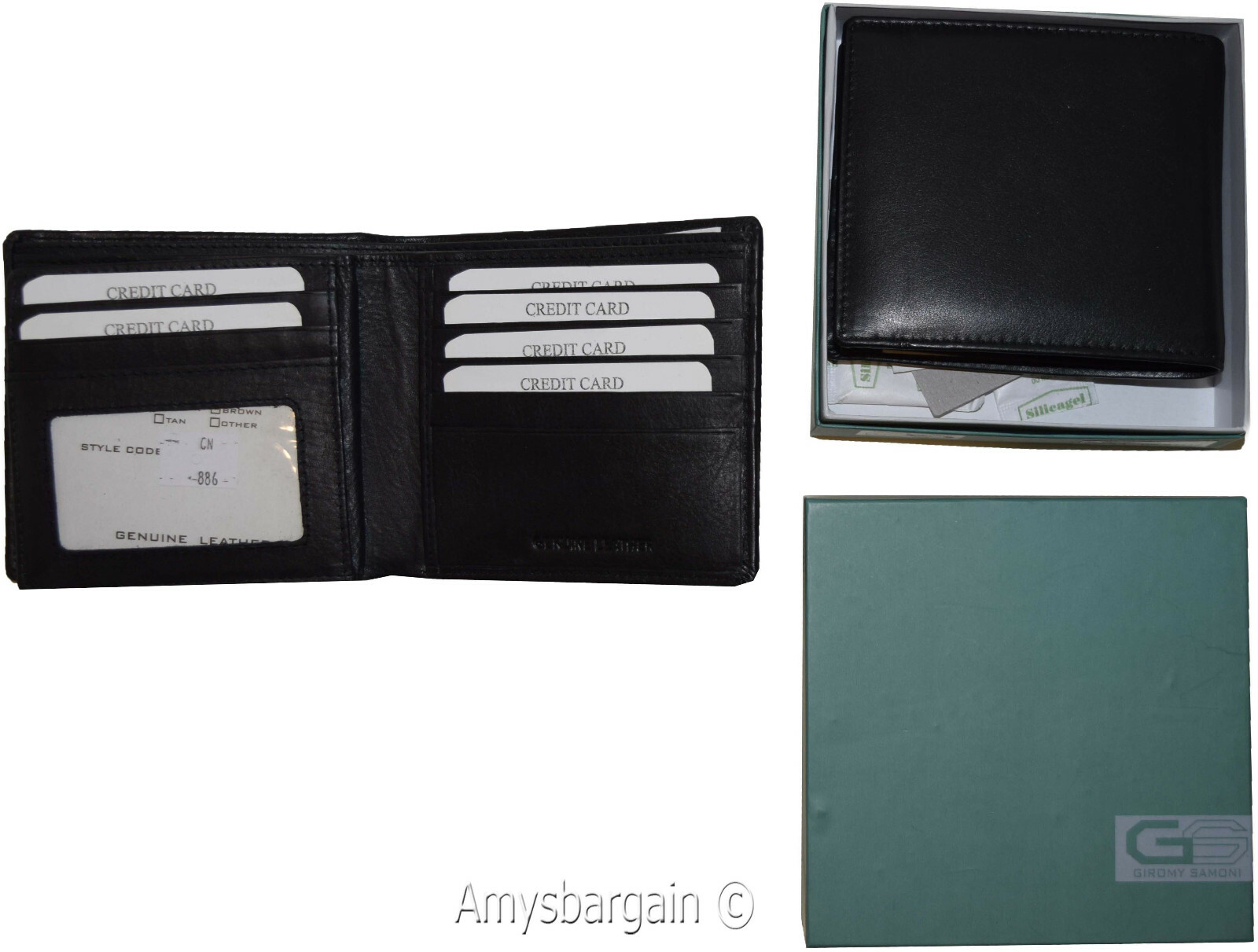 Lot of 2 RFID Men's Hipster wallet Genuine Leather Bifold 17 Card 2ID New in Box - Image 9