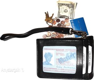 Lot of 2 leather change purse black key ring purse mini Wrist-let new coin case - Image 3