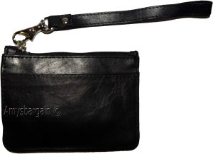 Lot of 2 leather change purse black key ring purse mini Wrist-let new coin case - Image 4