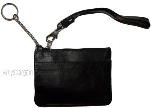 Lot of 2 leather change purse black key ring purse mini Wrist-let new coin case - Image 6