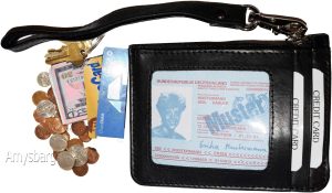 Lot of 2 leather change purse black key ring purse mini Wrist-let new coin case - Image 7