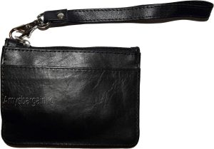 Lot of 2 leather change purse black key ring purse mini Wrist-let new coin case - Image 8