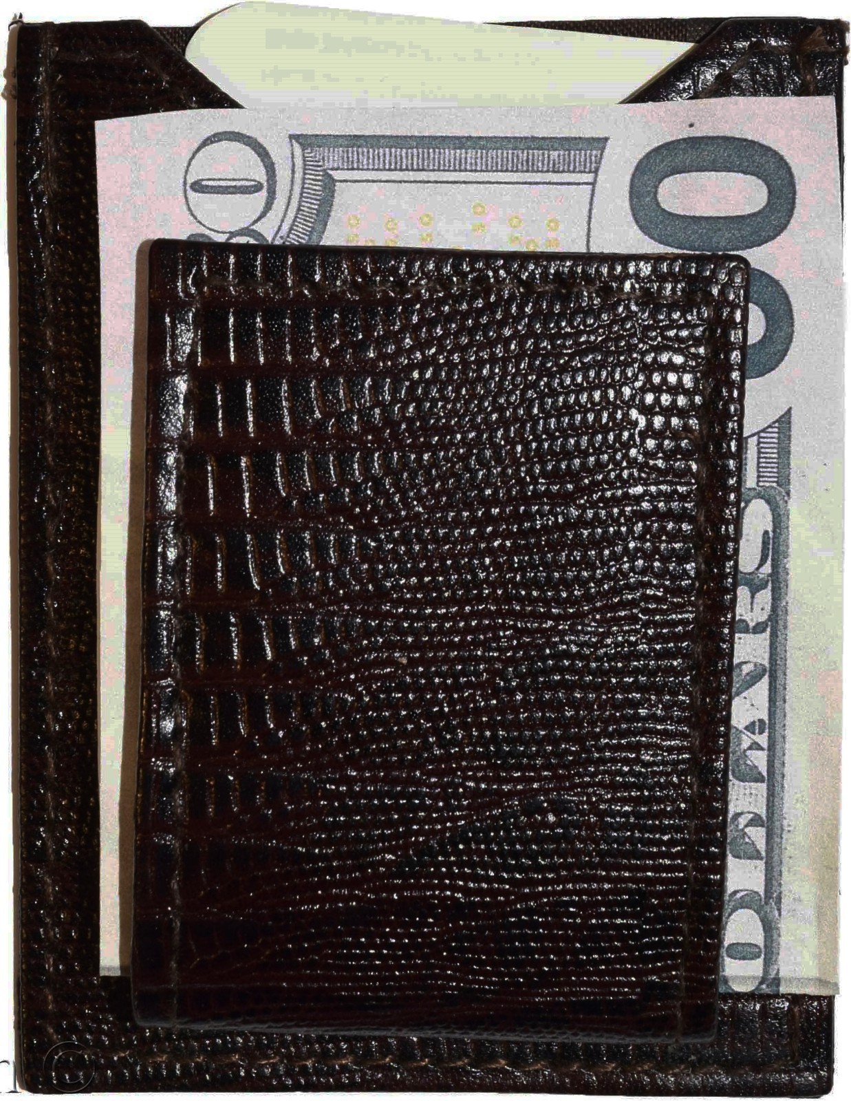 Lot of 3 Brown Lizard skin printed leather money clip, unbranded money Clip New - Image 5