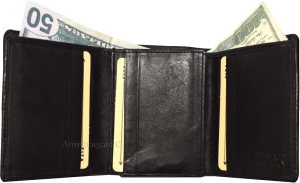 Lot of 3 FIZA NY Leather men's trifold wallet unbranded Black men's wallet B new - Image 4