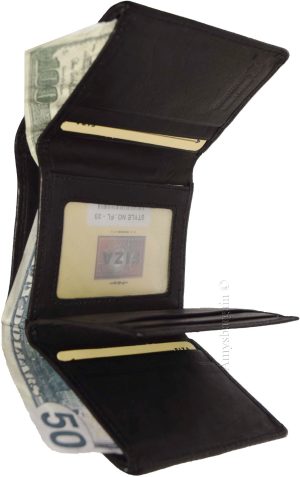 Lot of 3 FIZA NY Leather men's trifold wallet unbranded Black men's wallet B new - Image 5