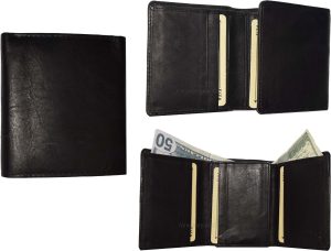 Lot of 3 FIZA NY Leather men's trifold wallet unbranded Black men's wallet B new - Image 6