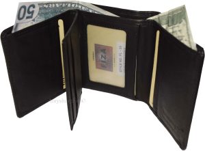 Lot of 3 FIZA NY Leather men's trifold wallet unbranded Black men's wallet B new - Image 8