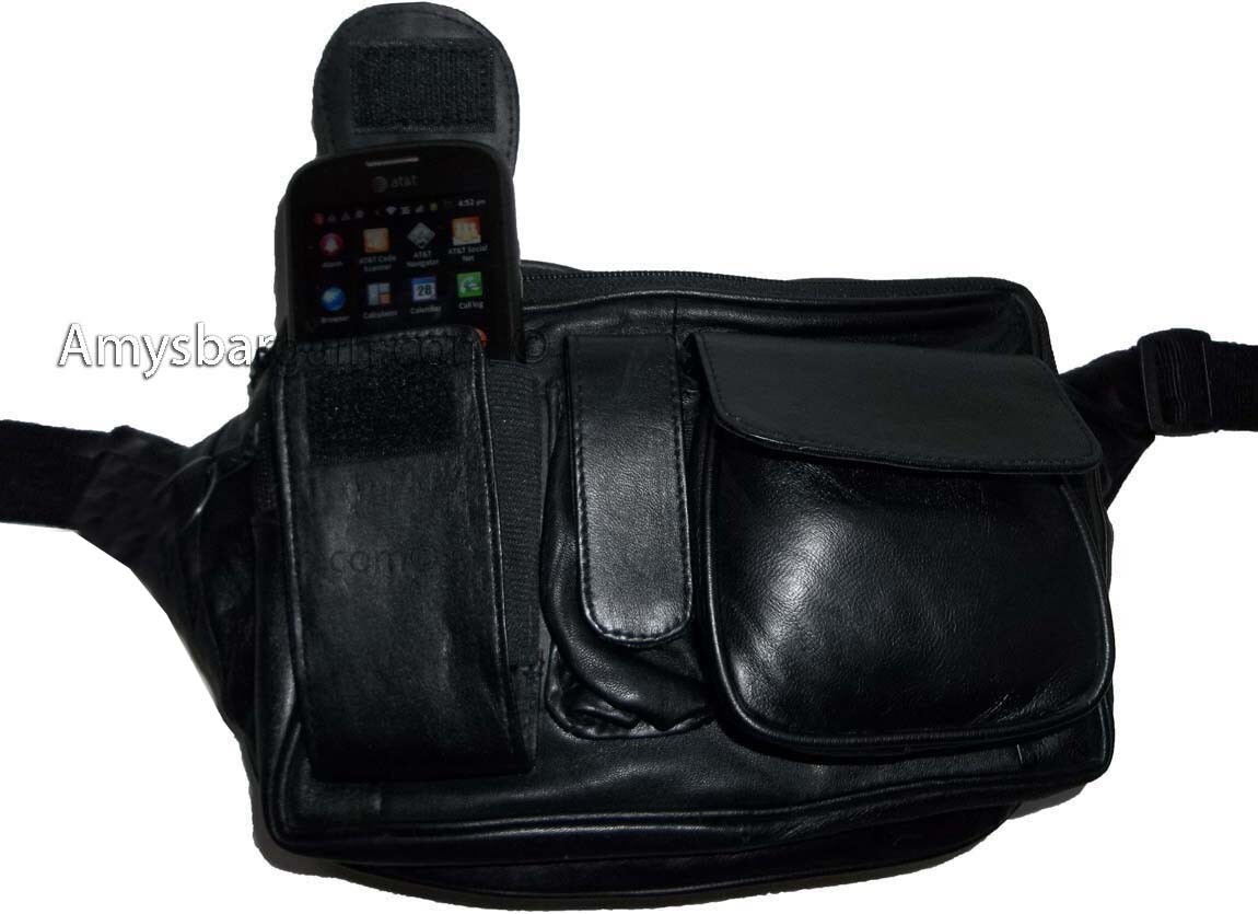 Lot of 3 Leather waist pouch large waist bag leather bag Fanny pack sports bag - Image 12