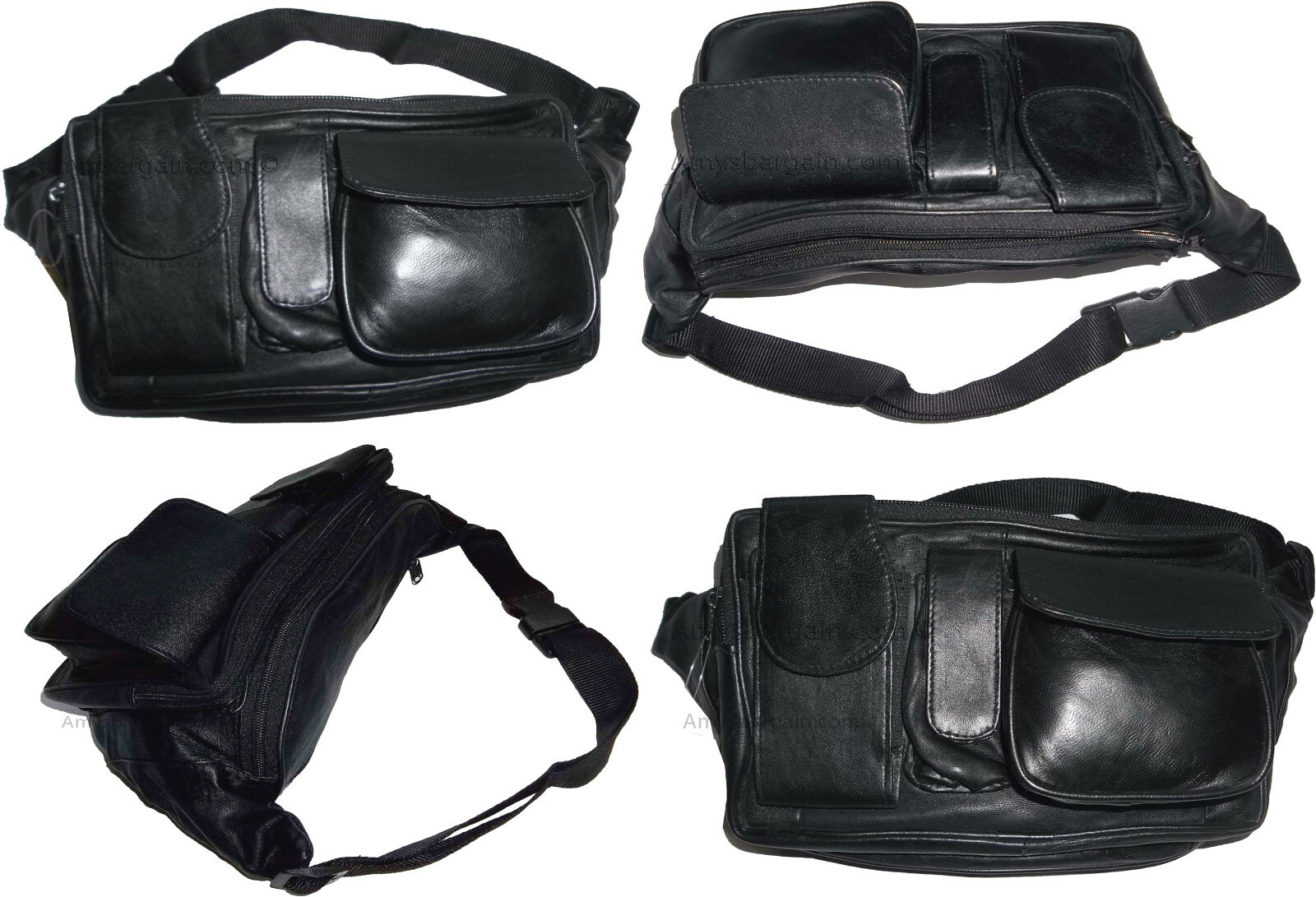 Lot of 3 Leather waist pouch large waist bag leather bag Fanny pack sports bag - Image 13