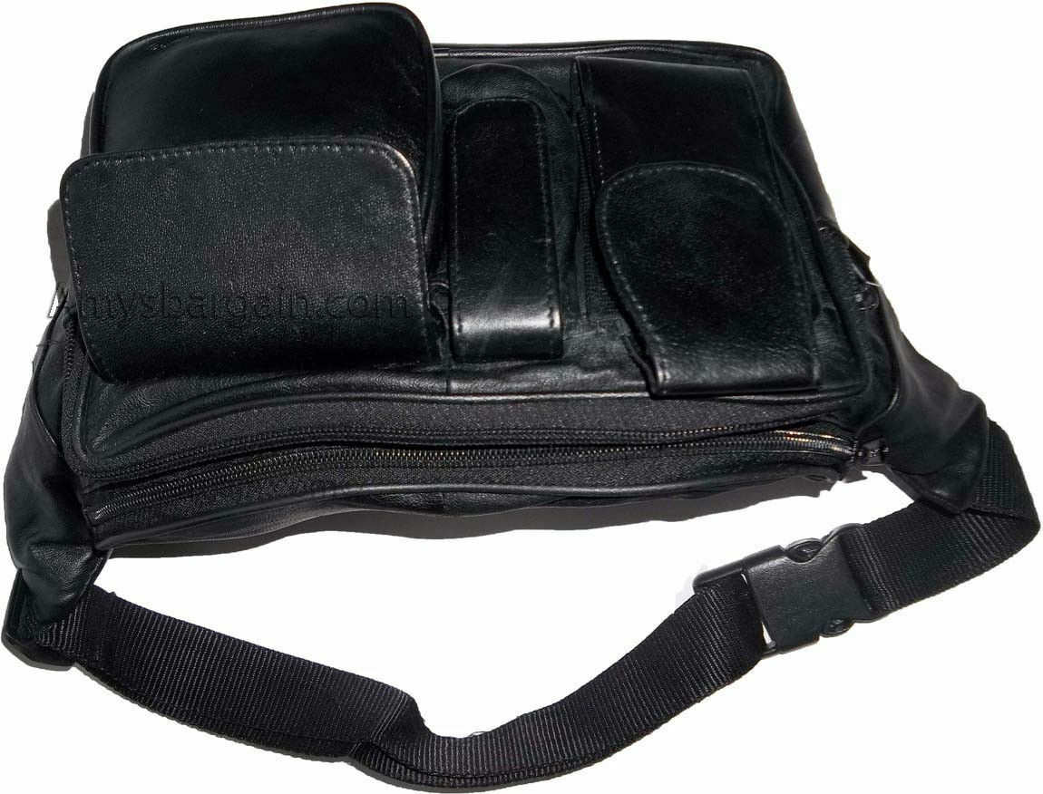 Lot of 3 Leather waist pouch large waist bag leather bag Fanny pack sports bag - Image 9