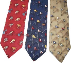 Lot of 3 Men's tie Cutter and Buck Designer Silk Men's Neck Wear Made in USA