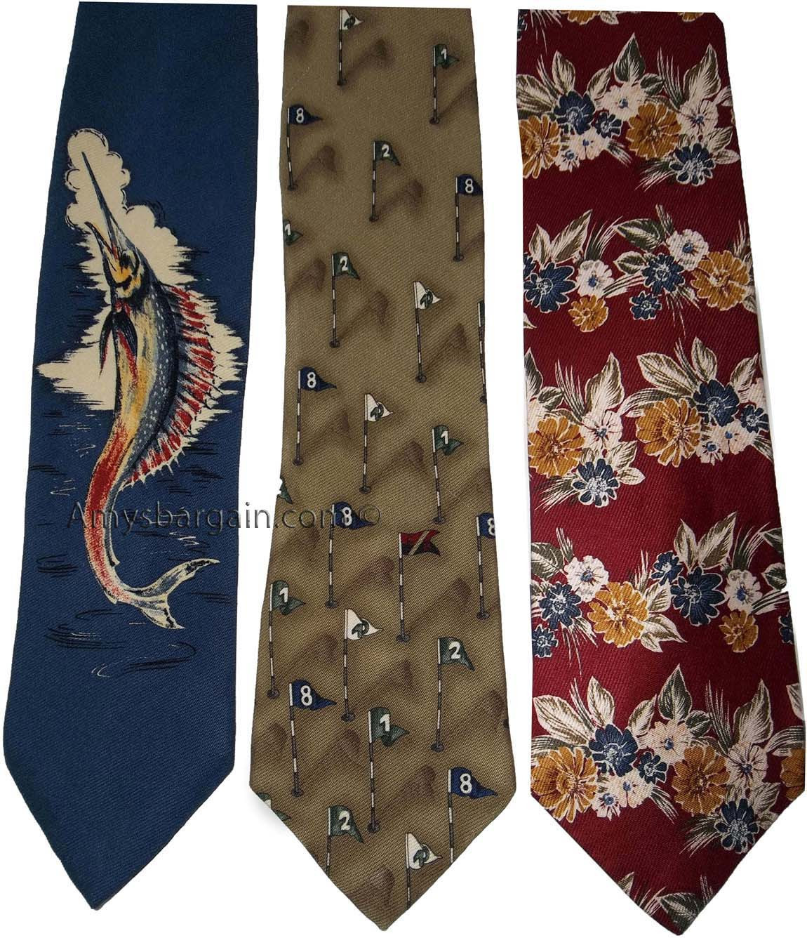 Lot of 3 Men's tie Cutter and Buck Designer Silk Men's Neck Wear Made in USA L3 - Image 5