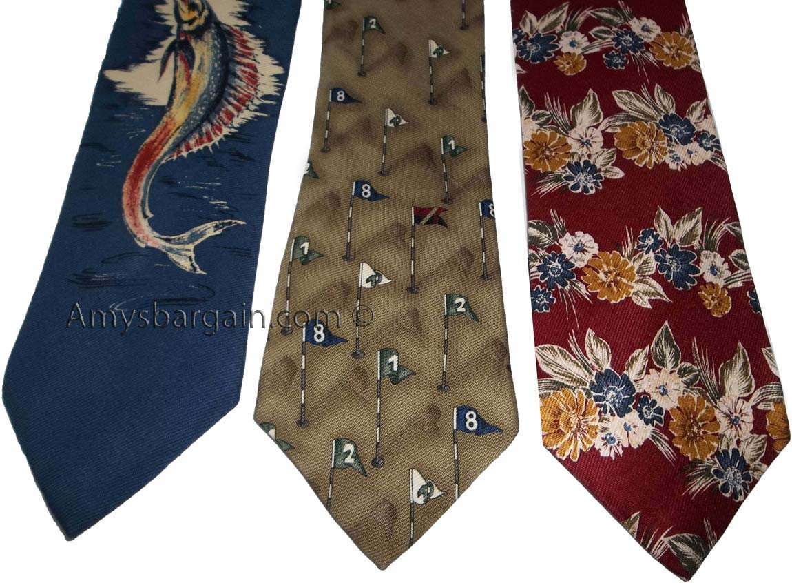 Lot of 3 Men's tie Cutter and Buck Designer Silk Men's Neck Wear Made in USA L3 - Image 6