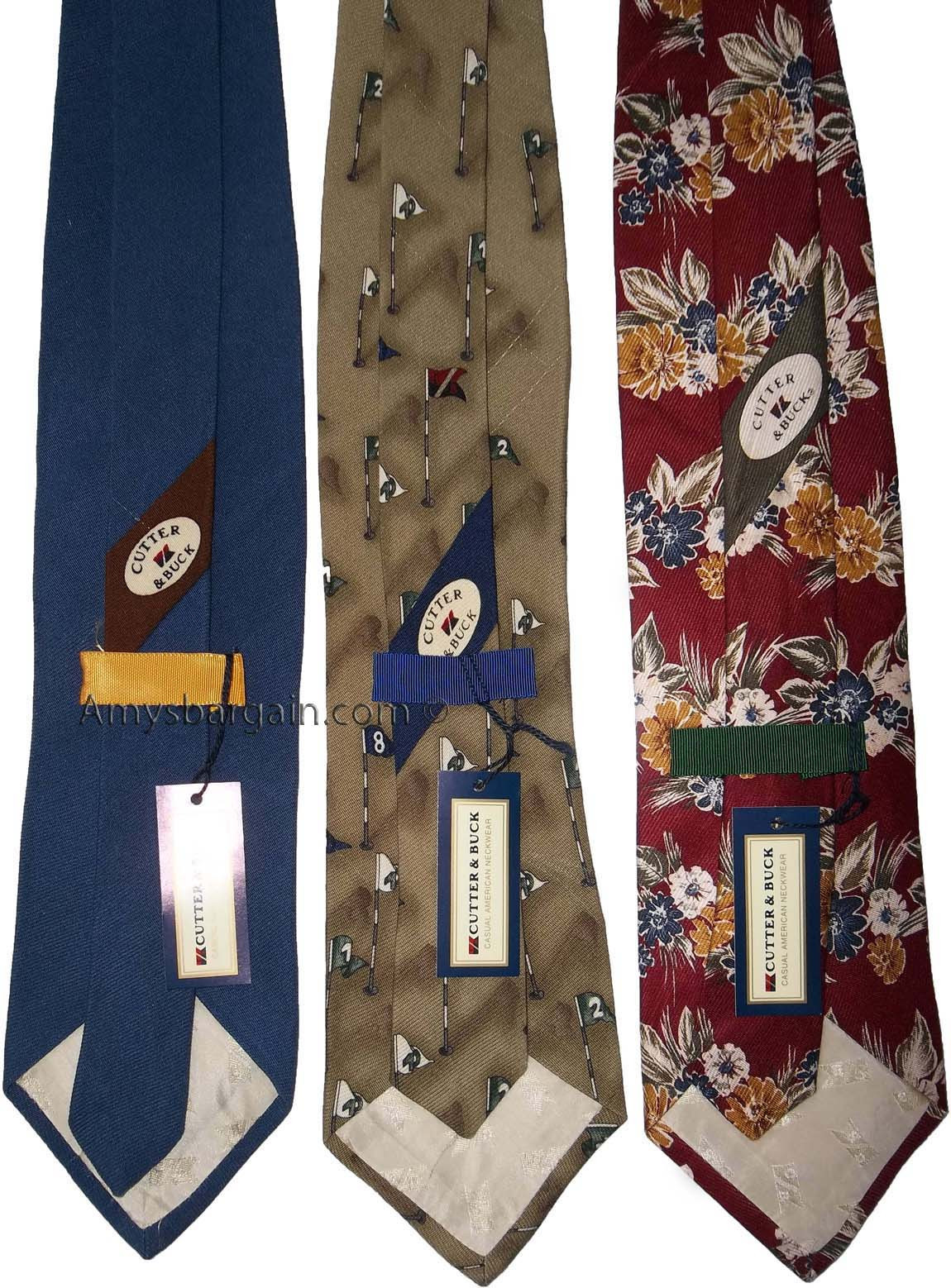 Lot of 3 Men's tie Cutter and Buck Designer Silk Men's Neck Wear Made in USA L3 - Image 8