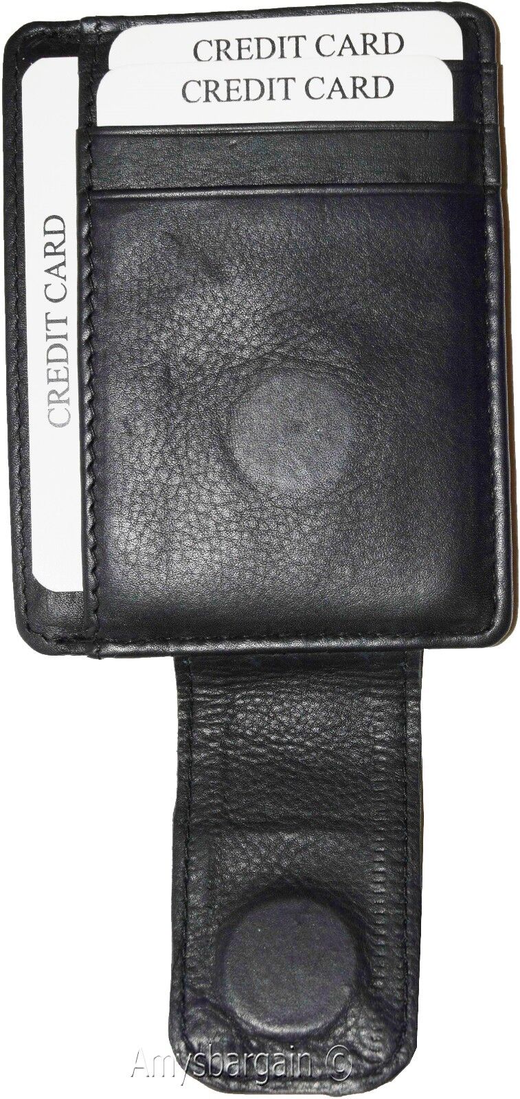 Lot of 3 Money Clip Leather Credit card ID money clip wallet magnetic money clip - Image 9