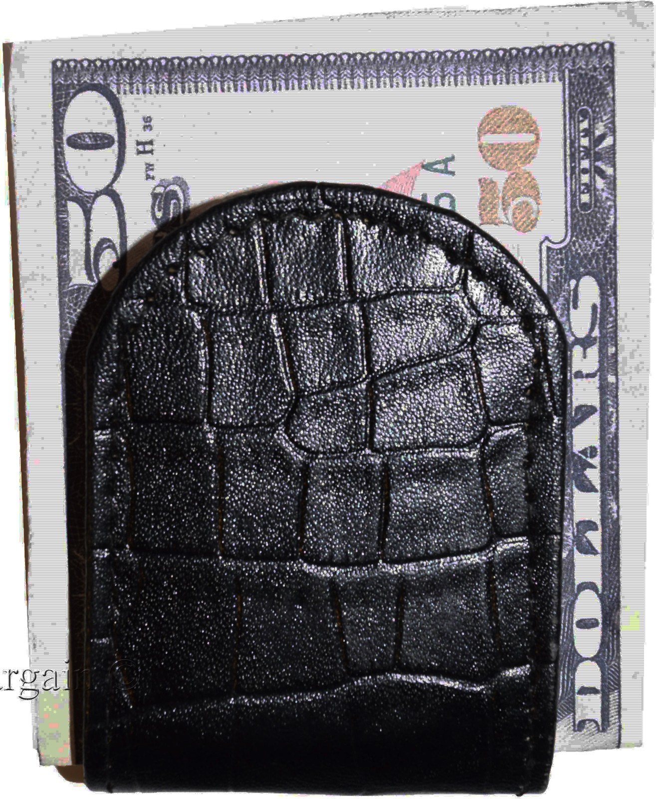 Lot of 3 New Black Crocodile printed leather Unbranded money clip Clip Money BN - Image 4