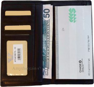 Lot of 3 New Black Leather checkbook wallet 14 credit card change purse ID BNWT - Image 7