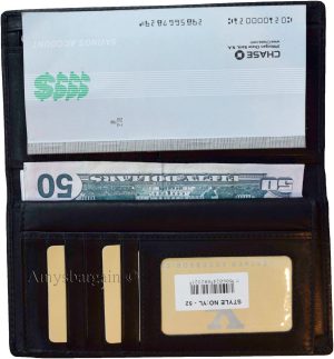 Lot of 3 New Black Leather checkbook wallet 14 credit card change purse ID BNWT - Image 8