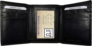 Lot of 3 New leather man's trifold wallet ID case 2 bill slots 6 credit cards bn - Image 8