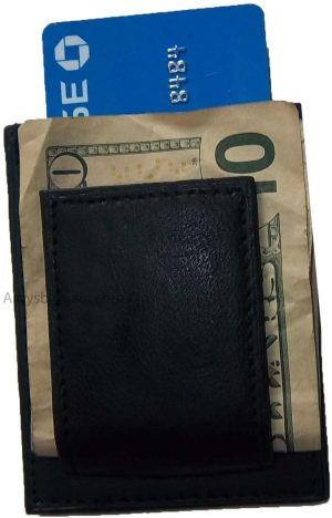 Lot of 3 Unbranded leather money clips, Money clip credit card ID card space new - Image 12