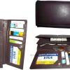 Lot of 3 Women's 8 pocket leather checkbook wallet Credit card ID change purse*