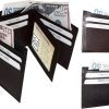 Lot of 4 Men's Bifold Leather wallet 3 billfold ID case Change case Brand New